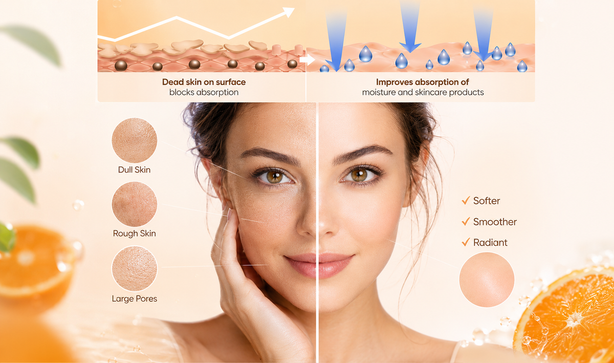 ✨ Say Goodbye to Dull & Dark Skin – Orange Brightening Gel Gently Removes Dead Skin for a Fresh, Radiant Glow
