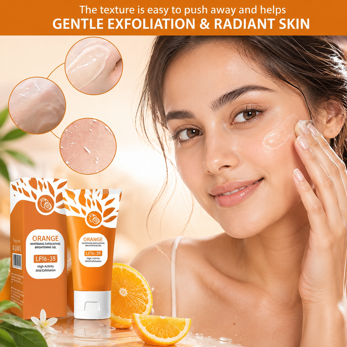 ✨ Say Goodbye to Dull & Dark Skin – Orange Brightening Gel Gently Removes Dead Skin for a Fresh, Radiant Glow
